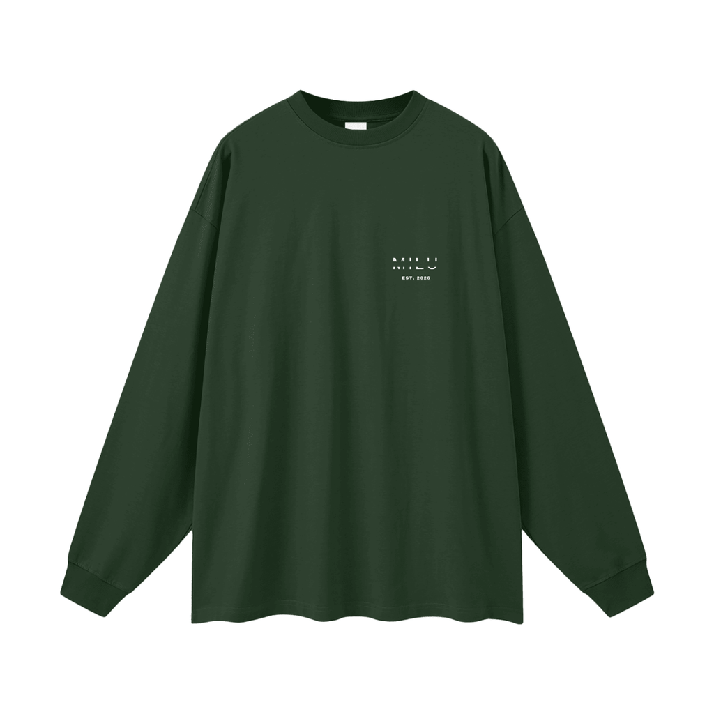Back to Basics Unisex Long Sleeve Tee - Green - MILU Clothing