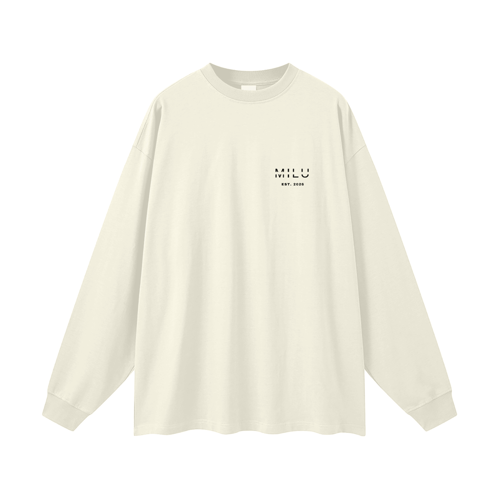 Back to Basics Unisex Long Sleeve Tee - Cream - MILU Clothing
