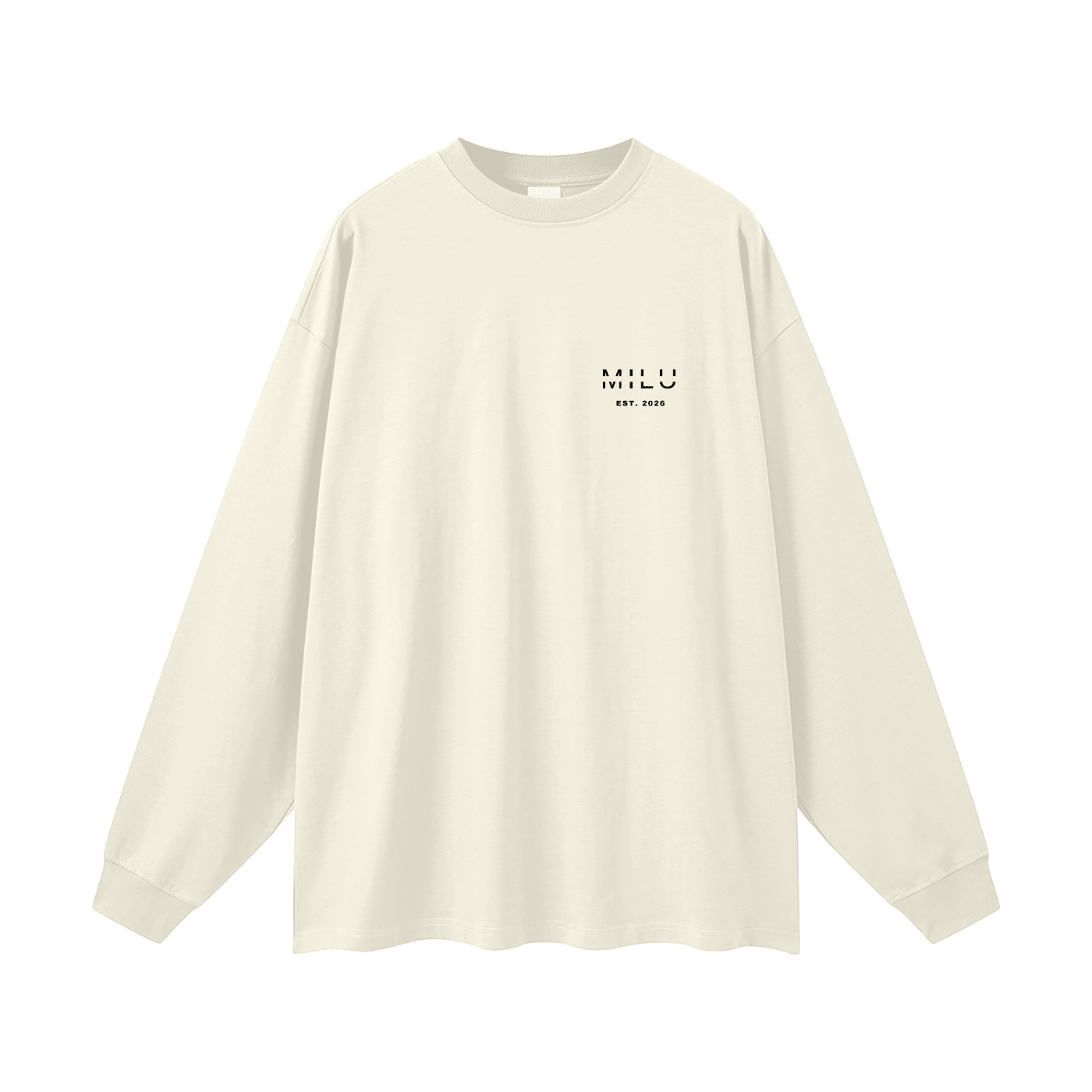 Back to Basics Unisex Long Sleeve Tee - Cream - MILU Clothing