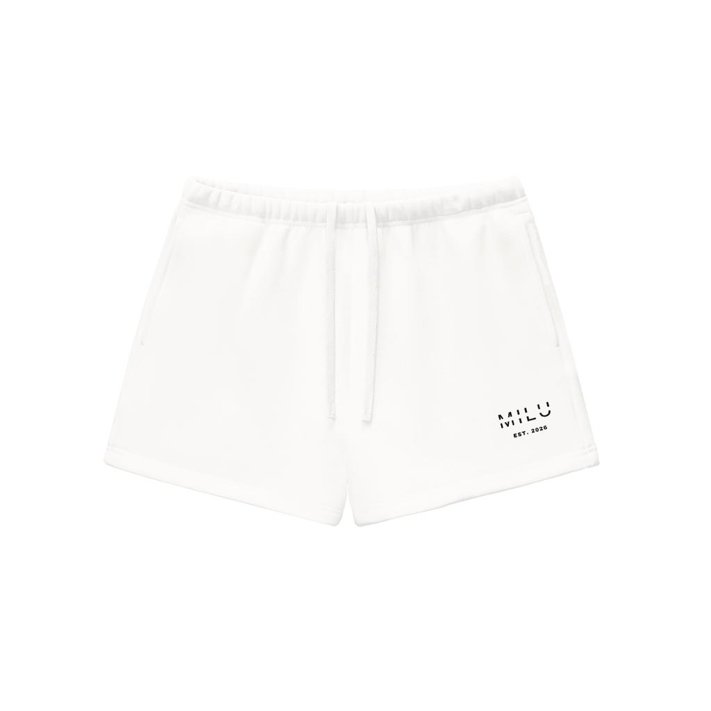 Back to Basics Women's Fleece Shorts - White - MILU Clothing