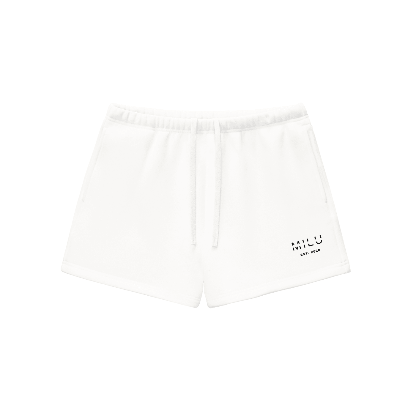 Back to Basics Women's Fleece Shorts - White - MILU Clothing