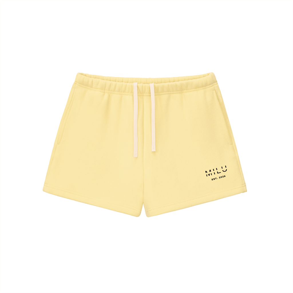 Back to Basics Women's Fleece Shorts - Yellow - MILU Clothing