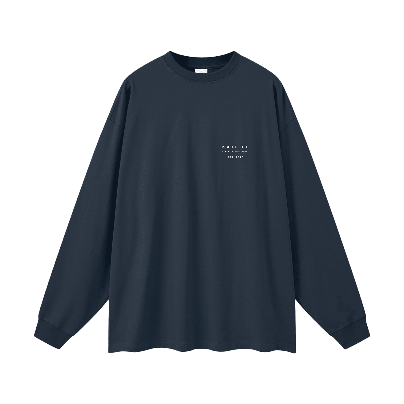 Back to Basics Unisex Long Sleeve Tee - Navy Blue - MILU Clothing