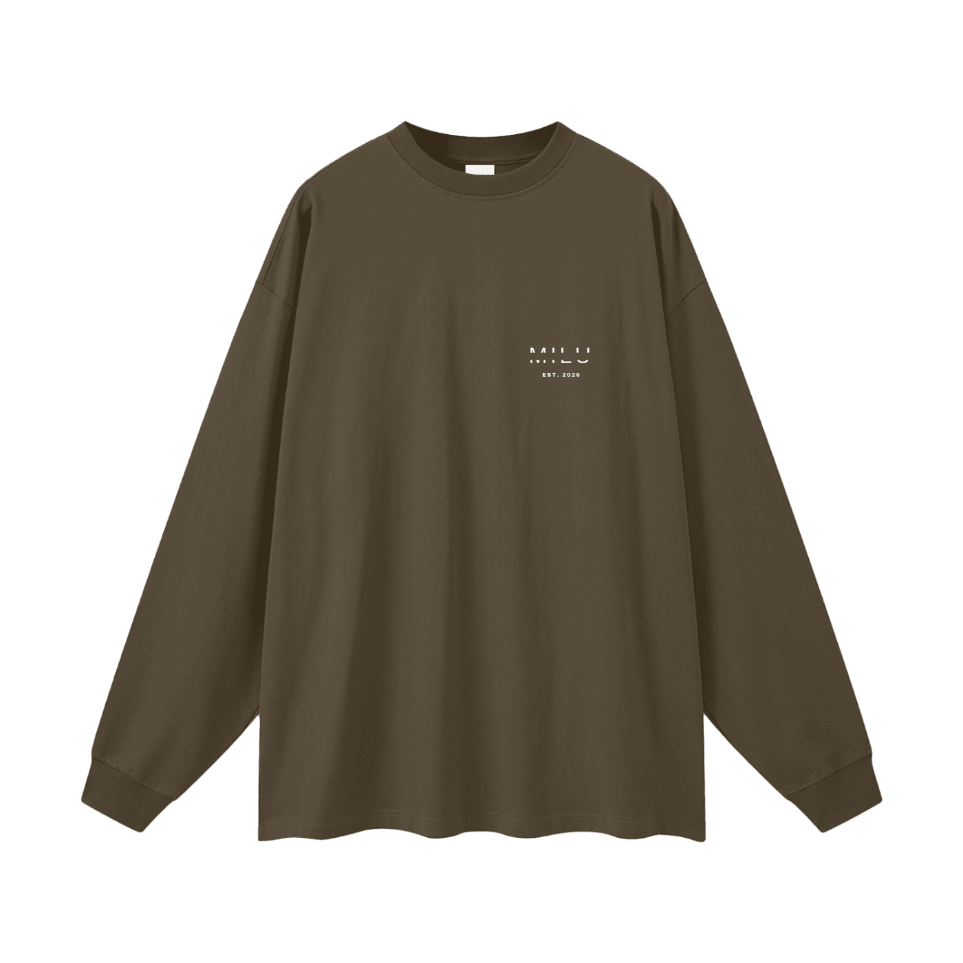 Back to Basics Unisex Long Sleeve Tee - Brown - MILU Clothing