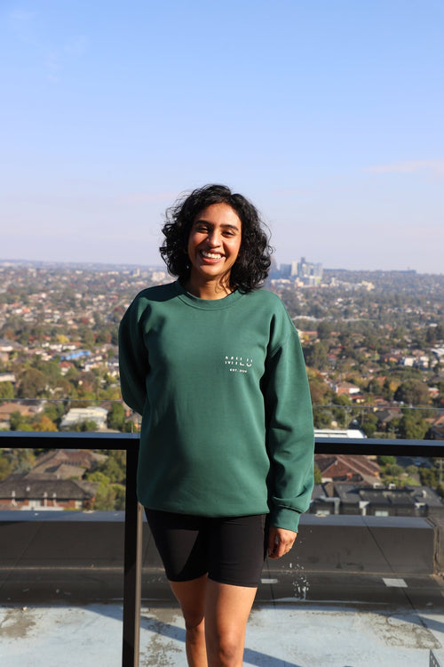 Back to Basics Unisex Crewneck Sweatshirt - Green - MILU Clothing