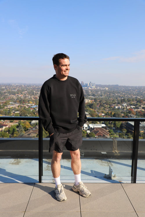 Back to Basics Unisex Crewneck Sweatshirt - Black - MILU Clothing