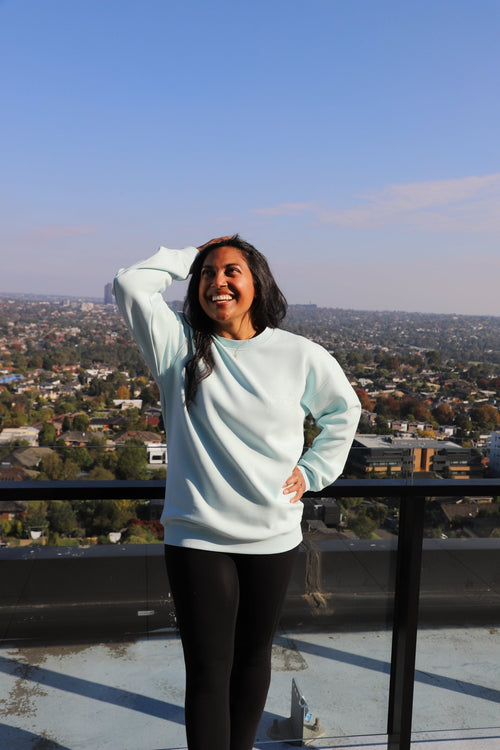 Back to Basics Unisex Crewneck Sweatshirt - Arctic Blue - MILU Clothing