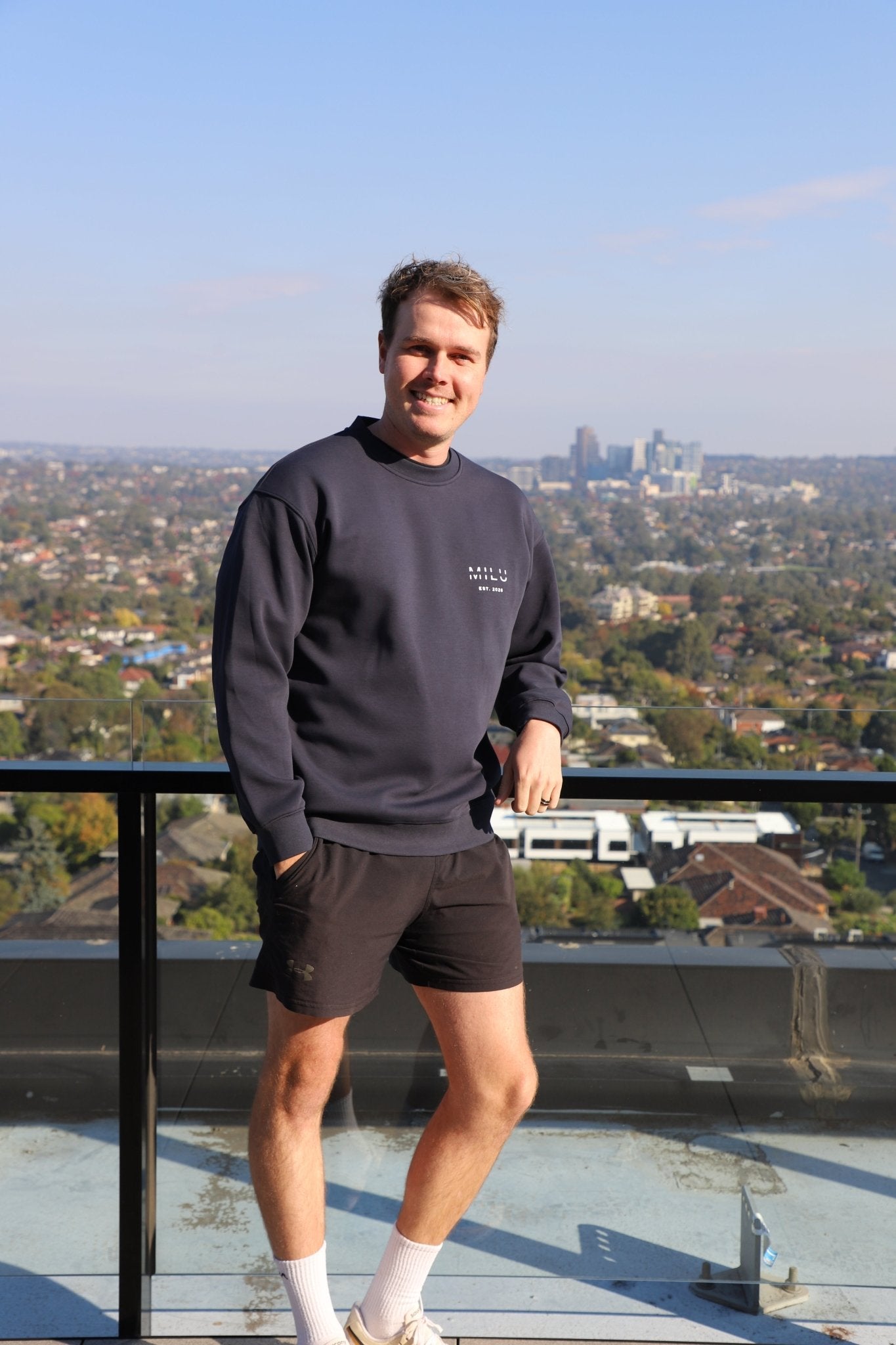 Back to Basics Unisex Crewneck Sweatshirt - Navy Blue - MILU Clothing