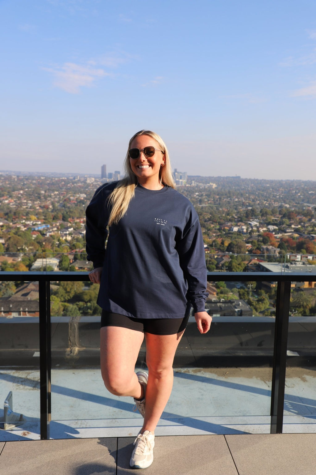 Back to Basics Unisex Long Sleeve Tee - Navy Blue - MILU Clothing