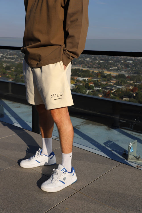 Back to Basics Men's Fleece Shorts - Bone - MILU Clothing
