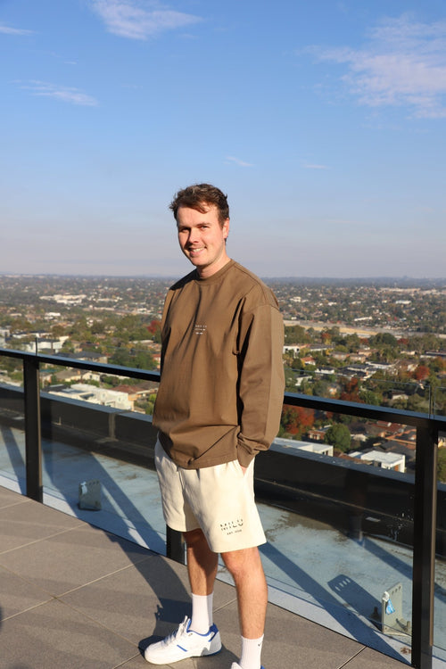 Back to Basics Men's Fleece Shorts - Bone - MILU Clothing