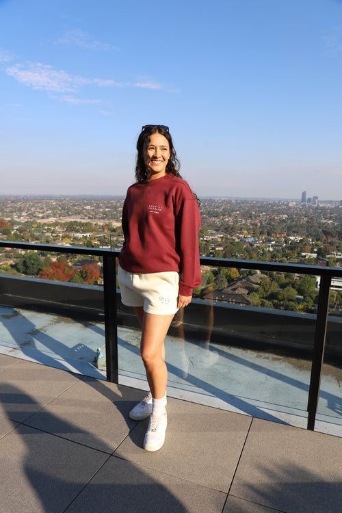 Back to Basics Unisex Crewneck Sweatshirt - Maroon - MILU Clothing