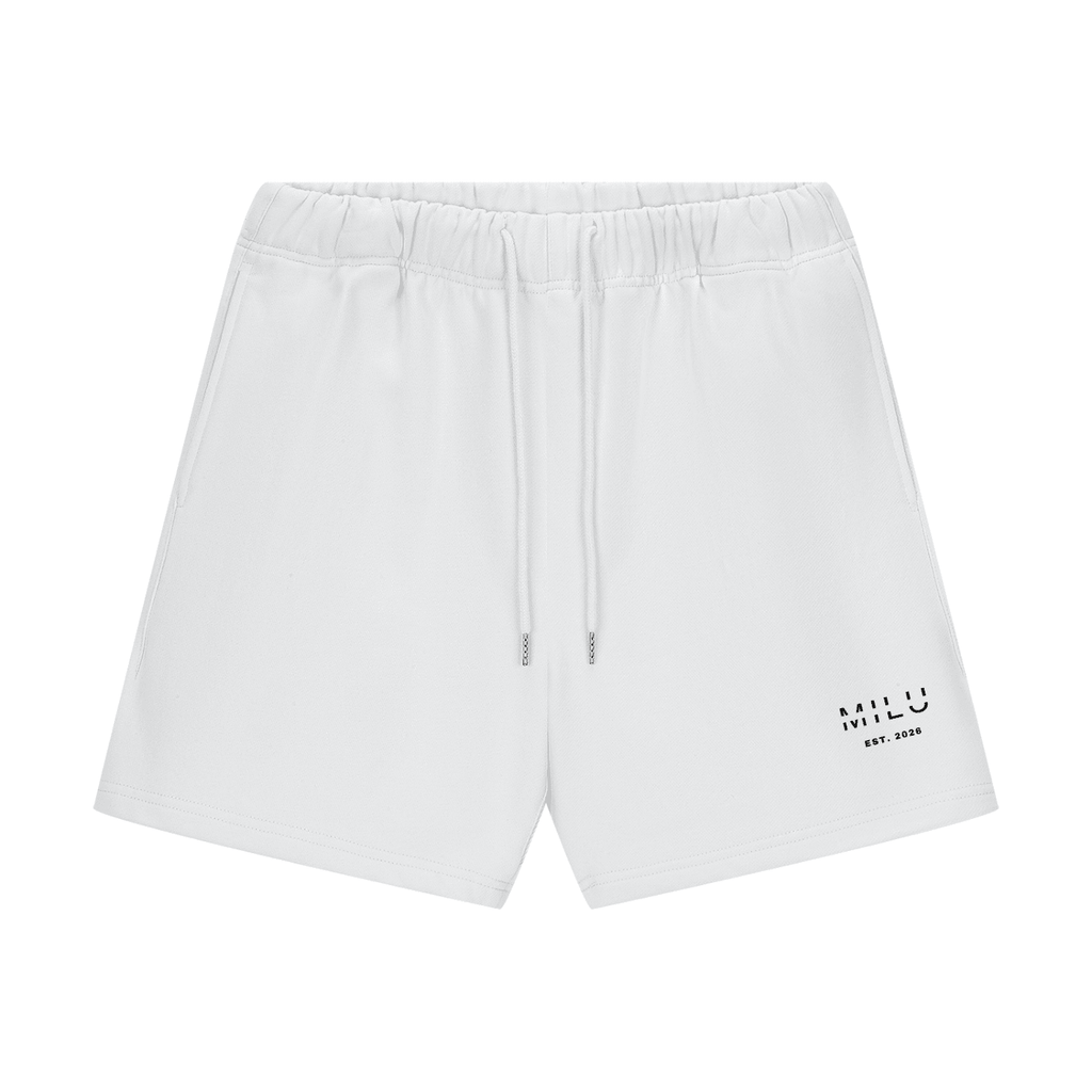 Back to Basics Men's Fleece Shorts - White - MILU Clothing