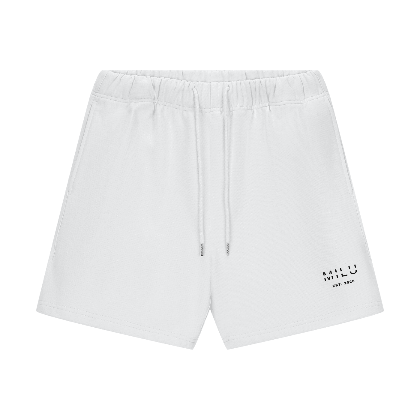 Back to Basics Men's Fleece Shorts - White - MILU Clothing