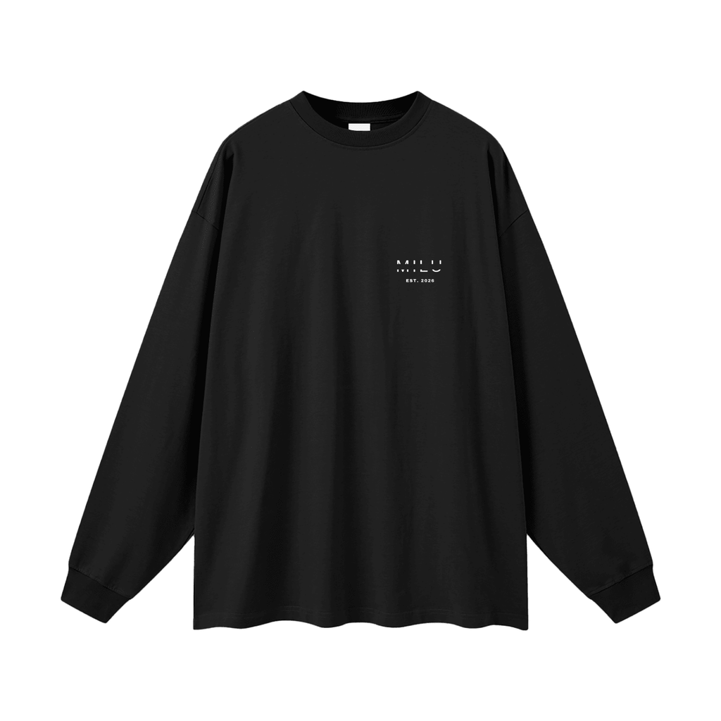 Back to Basics Unisex Long Sleeve Tee - Black - MILU Clothing
