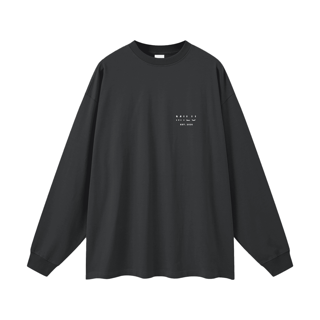 Back to Basics Unisex Long Sleeve Tee - Carbon Grey - MILU Clothing